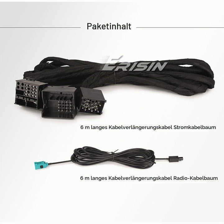 Erisin BM6M Extension Power 6M Kabelbaum Kabel 12 Pin Stecker 6M Strom&amp;Radio Verlängerungskabel für