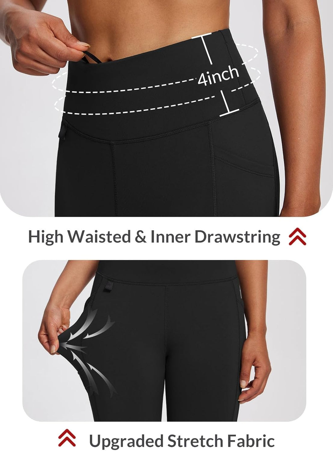 baleaf Damen Fleece gefütterte Leggings Wasserabweisend Hohe Taille Wanderleggings Thermo Leggings F
