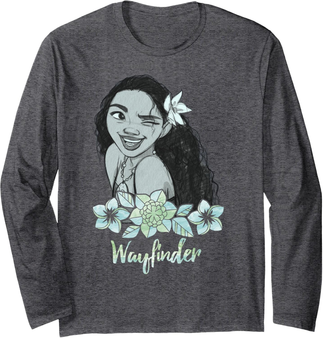 Disney Moana Turquoise Flower Wayfinder Langarmshirt