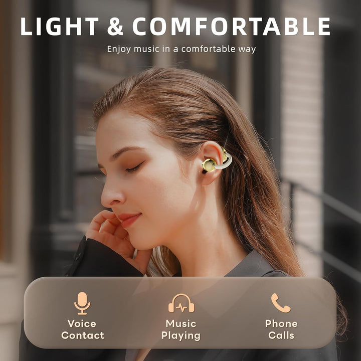 Bluetooth Clip-Ohrhörer, 5.4 Bluetooth-Ohrhörer mit HD-Mikrofon, mit Ladebox, mit Hi-Fi-Klangqualitä
