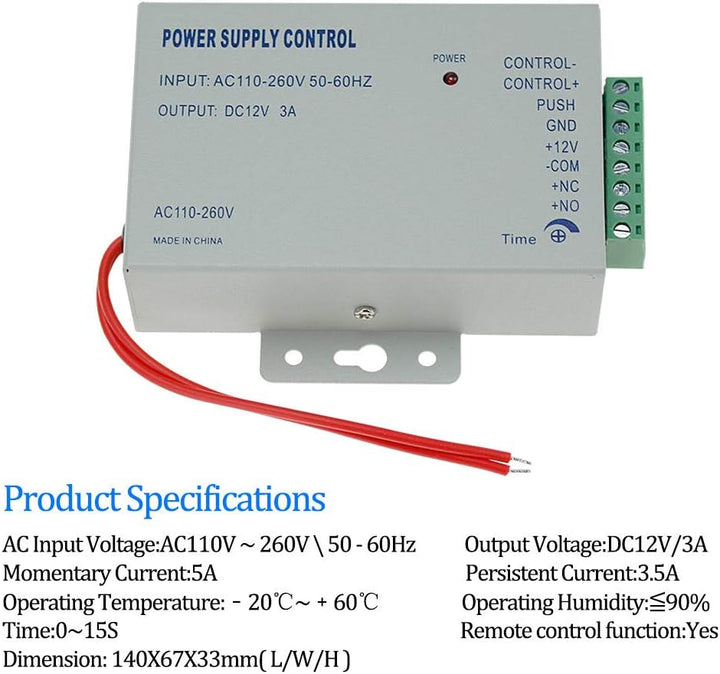 FTSTech IP65 Wasserdichter Metall-PIN-Code RFID-Zugriffskontrolltastatur + 60kg Magnetschloss + 12 V