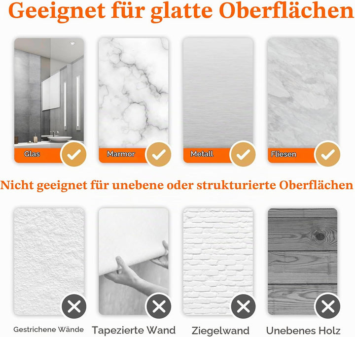 Lifewit Saugnapf Badregal, Duschablage Ohne Bohren, Kunststoff Bad Duschablage mit 4 Haken Duschrega