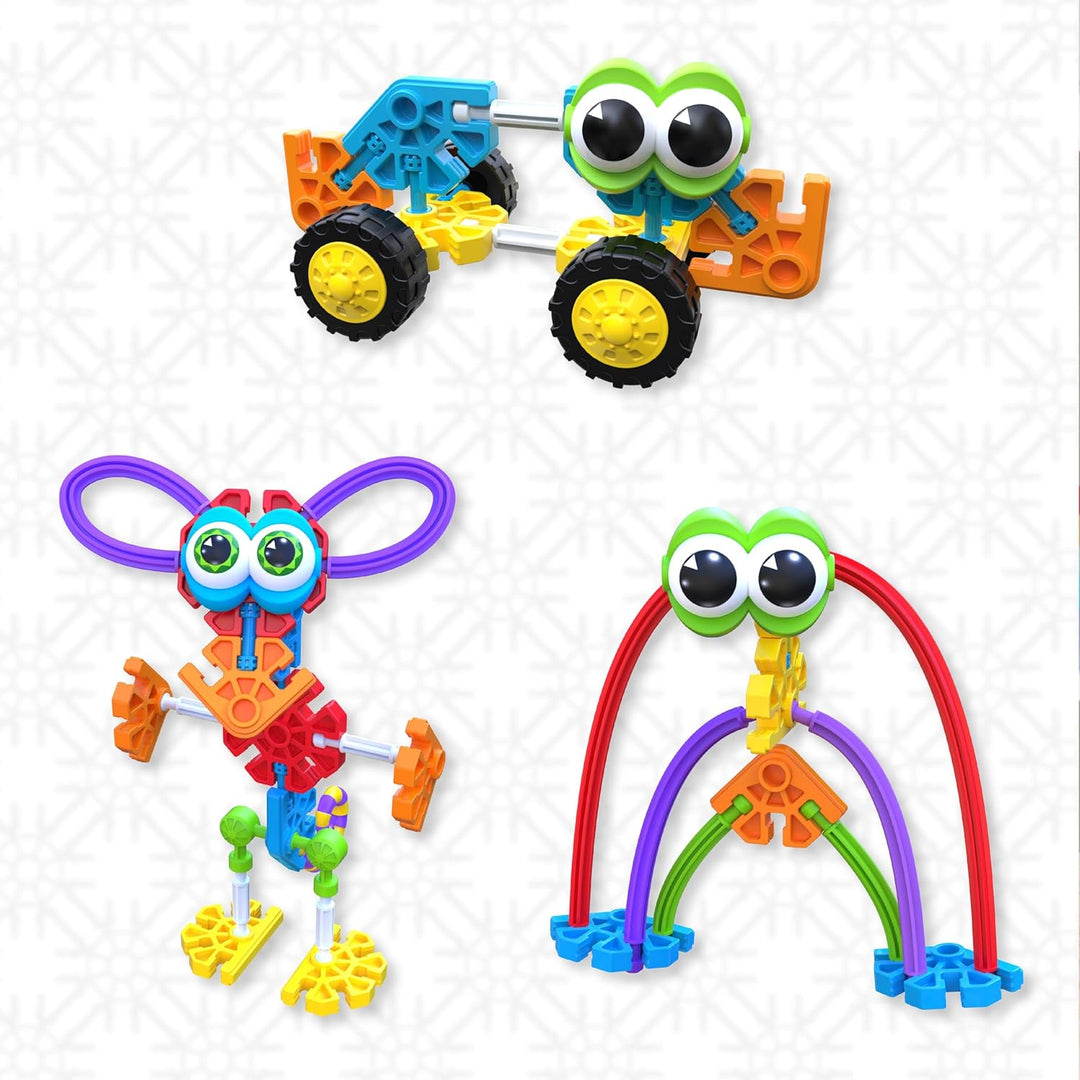 Build A Bunch-Set, Kid K'NEX, Basic Fun, 85422A, Konstruktionsspielzeug für Kinder, Tierfiguren und