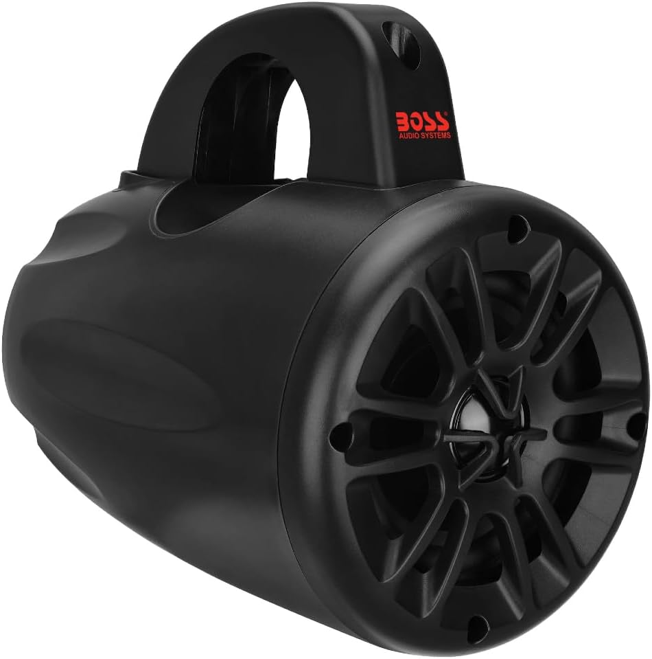 KIT-Set FÜR BOSS Audio Systems MRWT40 Schwarze 2-Wege-Marine-Waketower-Lautsprecher, UTV-Überrollbüg