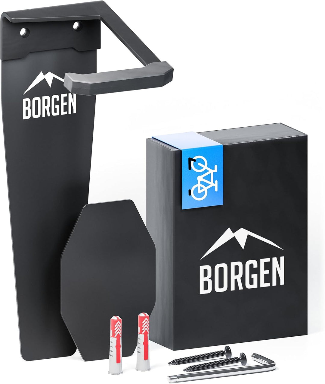 Borgen Fahrrad Wandhalterung Vertikal mit 32 kg Tragkraft - Fahrradhalterung Wand für E-Bike, MTB un