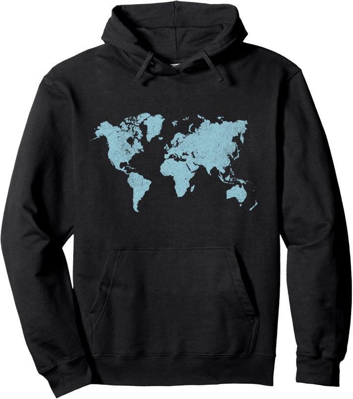 Vintage Weltkarte Pullover Hoodie