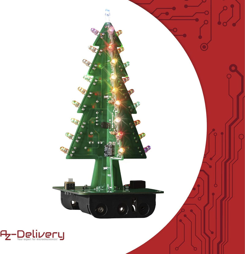 AZDelivery 3 x DIY LED Weihnachtsbaum Kit zum selber löten inklusive E-Book!