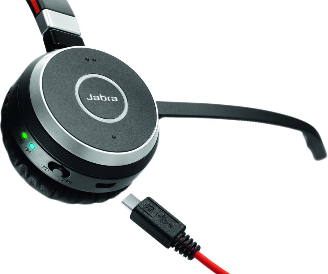 Jabra Evolve 65 SE Drahtlose Stereokopfhörer — Bluetooth, Mikrofon mit Geräuschunterdrückung, lange