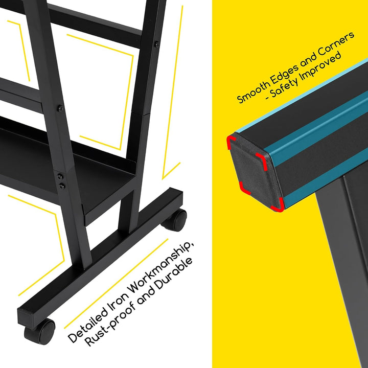 MEEDEN Kunstdruckregal - Trockengestell mit Rollcastern - Metallregal zur Präsentation von Kunstwerk