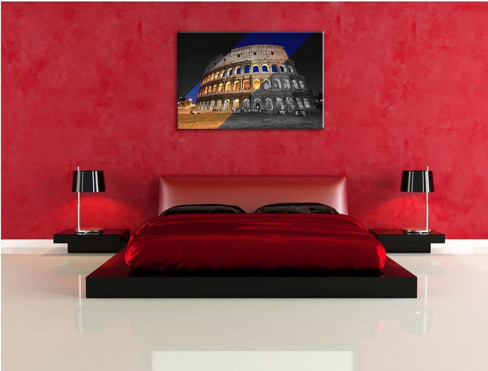 Colosseum in Rom Italien schwarz/weiss Format: 100x70 auf Leinwand, XXL riesige Bilder fertig gerahm
