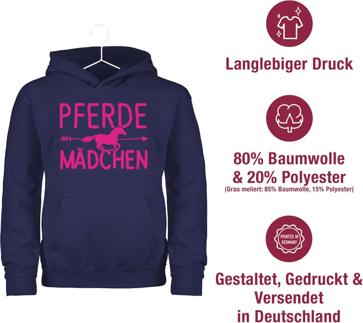 Shirtracer - Kinder Hoodie Jungen - Pferd - Pferde Mädchen 98 3 Navy Blau, 98 3 Navy Blau