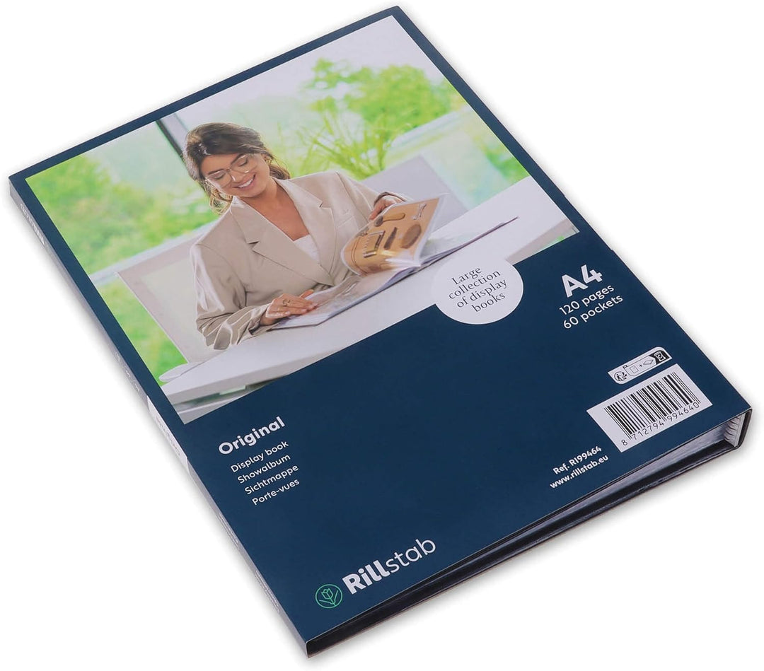rillstab original A4 Präsentationsmappe für Schule & Projekt - Sichtbuch & Präsentationsbuch – 60 Tr