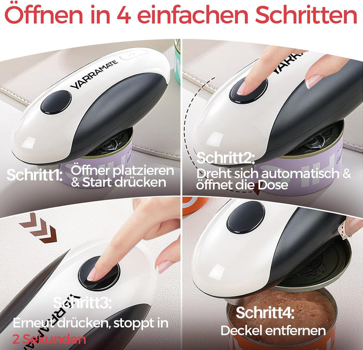 YARRAMATE Dosenöffner Elektrisch – Automatischer Elektrischer Dosenöffner für Senioren, One-Touch wi