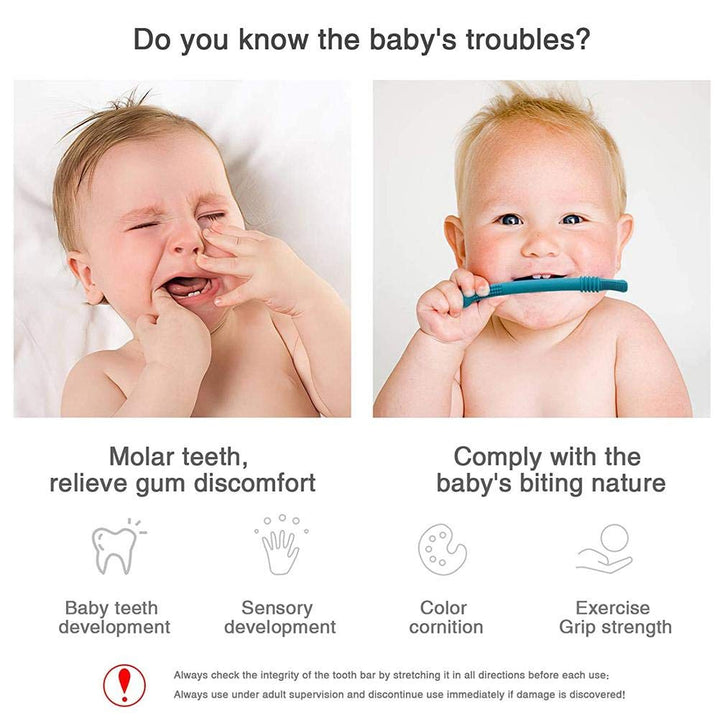4 Stück hohle Beissringröhren, baby zahnen,beissröhrchen,kaukette kinder,weiche Texturen, Molarstab