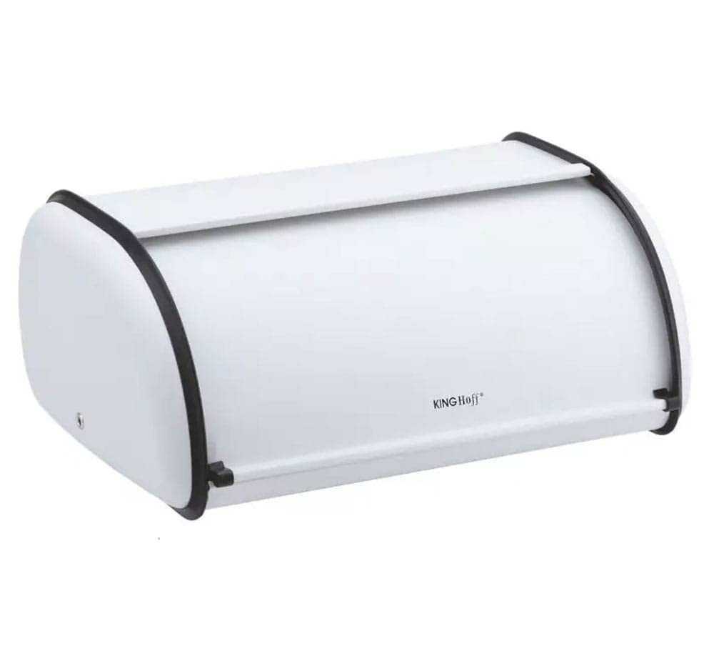 KING HOFF Brotkasten Brotbox Brotbehälter Brotdose aus Stahl (Weiss) Weiss Klein, Weiss Klein