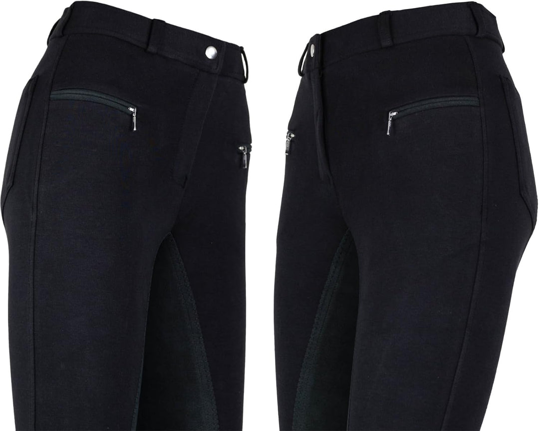 RL24 - Kinder Reithose Vollbesatz BASICLINE 110 Schwarz/Schwarz, 110 Schwarz/Schwarz