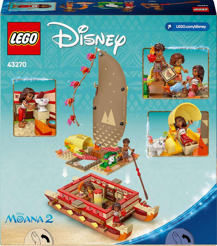 LEGO ǀ Disney Vaiana 2: Vaianas Abenteuerfloss - Spielzeug Boot mit Textilsegel, abnehmbarem Deck, L