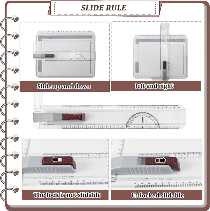 Zeichenplatte A4 Zeichenbretter Set Zeichenbrett A4 tellbar mit Schiebelineal Zeichendreieck Paralle