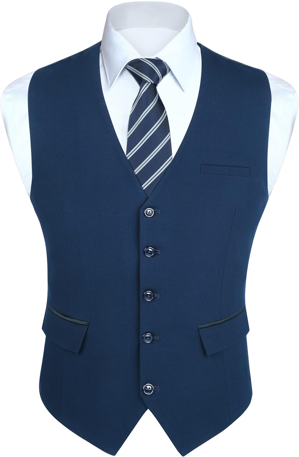 HISDERN Anzugweste für Herren Elegant Hochzeit Weste Klassische Einfarbig Casual Businessweste Forme