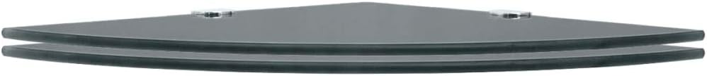 homiuse Wandregal Eckregale 2 STK. Verchromte Halterungen Glas Schwarz 25x25cm Regal Wand Wandregal
