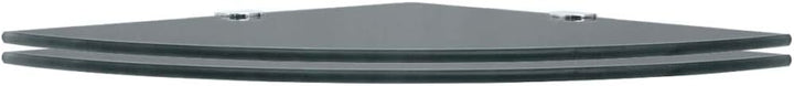 homiuse Wandregal Eckregale 2 STK. Verchromte Halterungen Glas Schwarz 25x25cm Regal Wand Wandregal