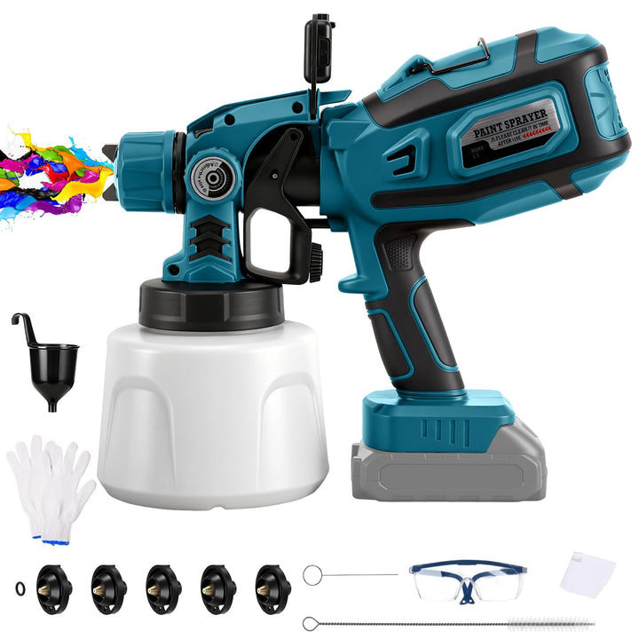 Akku Farbspritzgerät mit LED-Leuchte für Makita 18V-Akku (ohne Batterie) | 200 W, Elektro Farbsprühs