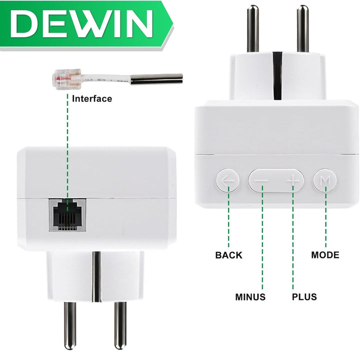 WiFi Thermostat, 16A AC100~240V Steckdosen-Thermostat WLAN Digital Thermostat Steckdose kompatibel m