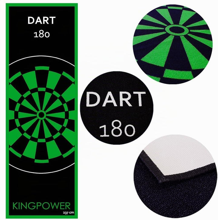 Kingpower Dartteppich mit Abwurflinie, Dart Zubehör mit Motiv, Dartmatte mit Oche, pflegeleichter Te