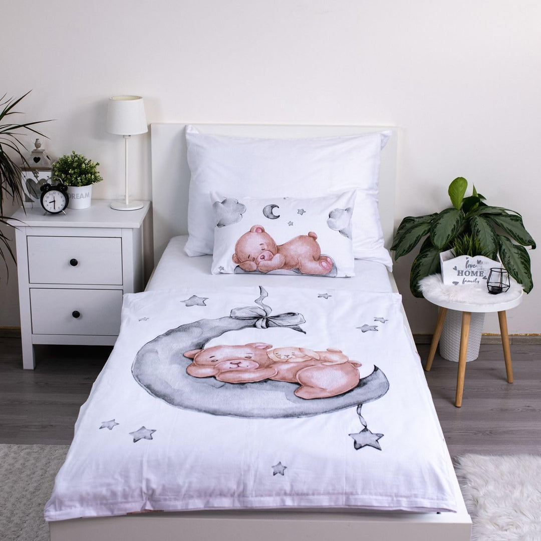 Jerry Fabrics Babybettwäsche Set Schlafender Bär, 100 x 135 cm Bettbezug, 40 x 60 cm Kissenbezug, 10