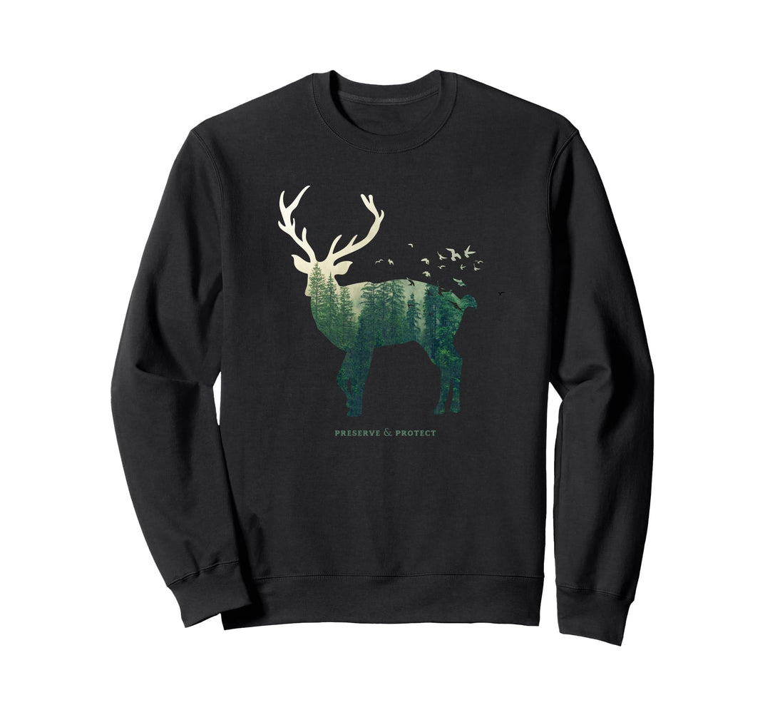 Preserve & Protect Umweltschutz Hirsch Silhouette Sweatshirt