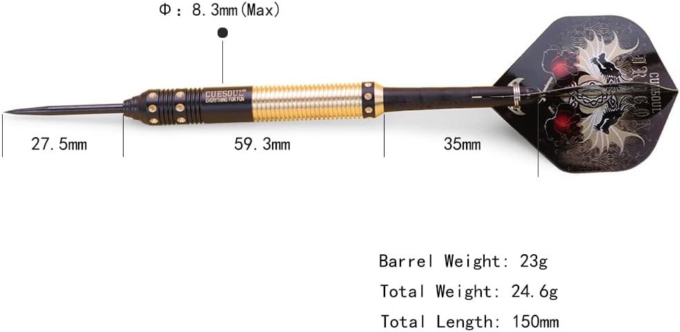 CUESOUL Dragon Deluxe Messing Steel Dartpfeile, 21 Gramm J2105 23 Gramm, J2105 23 Gramm