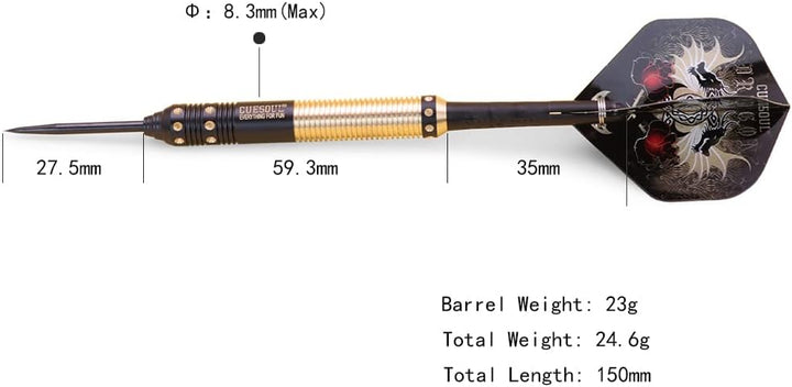 CUESOUL Dragon Deluxe Messing Steel Dartpfeile, 21 Gramm J2105 23 Gramm, J2105 23 Gramm