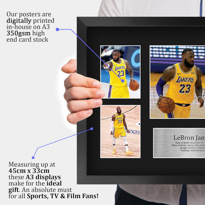 HWC Trading FR A3 LeBron James Lakers Geschenke Gedruckt, Signiert Autogramm-Präsentation-Display Fü