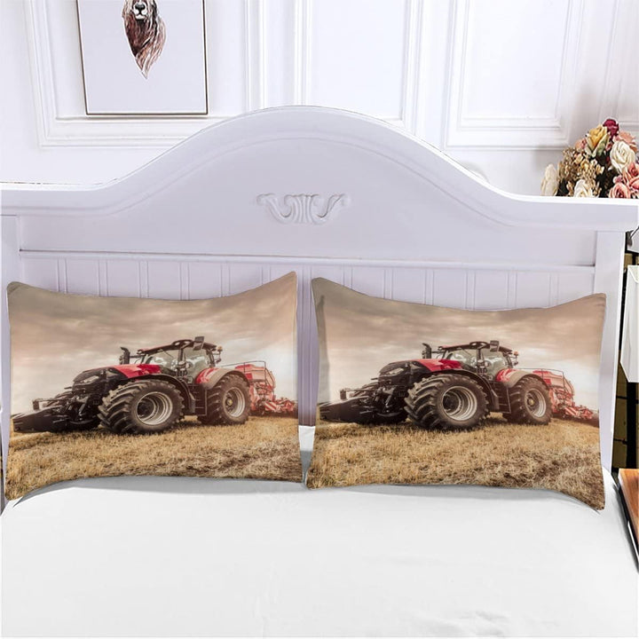 RFFLUX 3D Bauernhof Landwirtschaft Traktor Bettwäsche Set 135x200 cm 2teilig mit Reissverschluss Wei