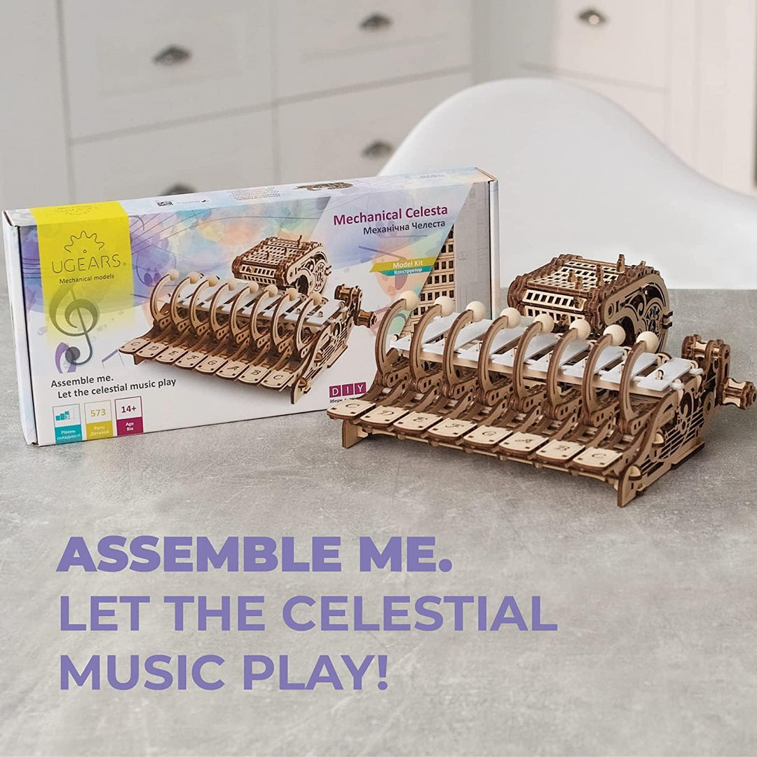 UGEARS Mechanisches Celesta 3D Puzzle - Multifunktionales Musikinstrument mit Klavier, Spieluhr und