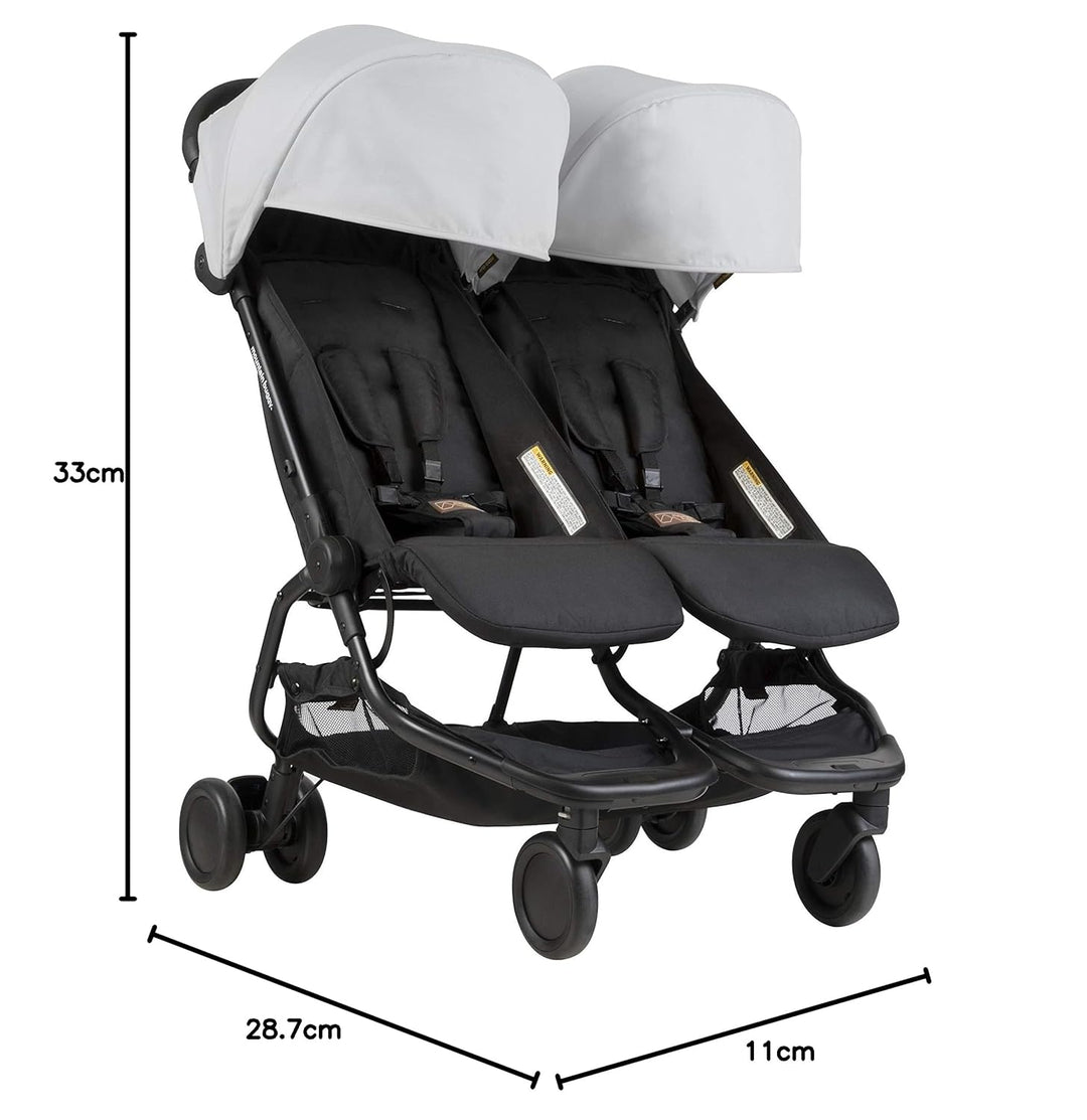 Mountain Buggy Nano DUO V1 Zwillings-, Geschwisterwagen - silber