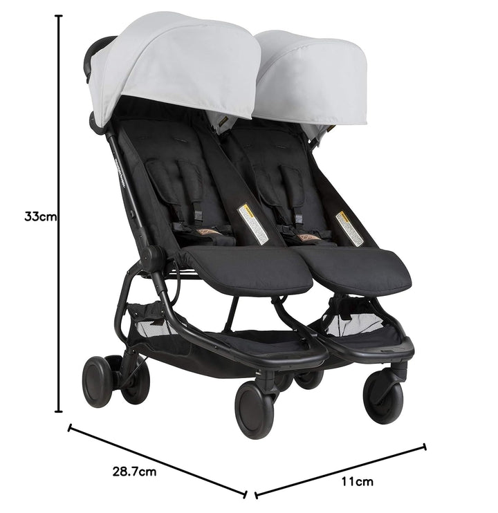 Mountain Buggy Nano DUO V1 Zwillings-, Geschwisterwagen - silber