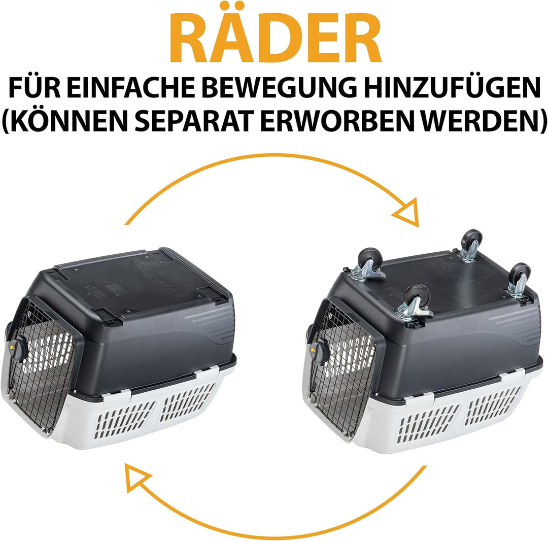 Ferplast Hundetransportbox CLIPPER PLUS, IATA-geeignet, Mittlere Hundetransportbox bis 20 kg, Sicher