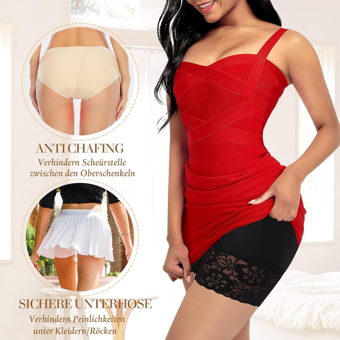 YARRCO Damen Unterhose Spitze Radlerhose Kurz Unter Rock Hosen Anti-Chafing Slipshorts Boxershorts U