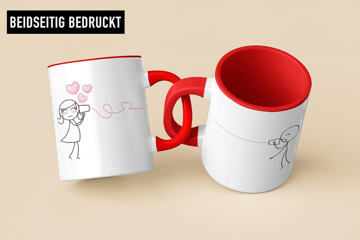 Trendation - Fernbeziehung Geschenk Tassen Set Partner Liebe Geschenk für Freundin Freund Liebesgest