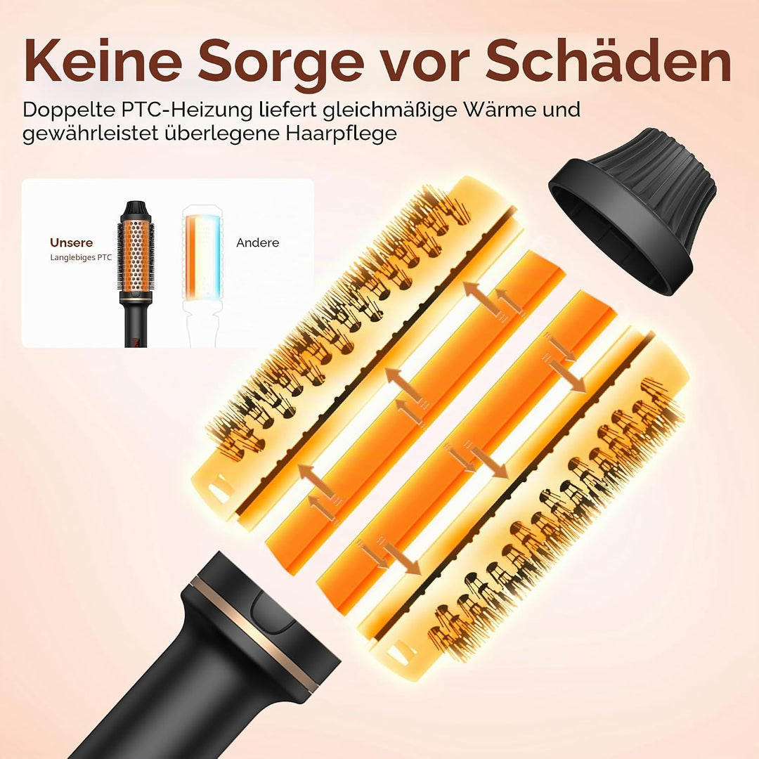 OKWRAP Thermal Brush 38mm Thermobürste, Lockenstab Grosse Locken Geeignet für Langes und Kurzes Haar