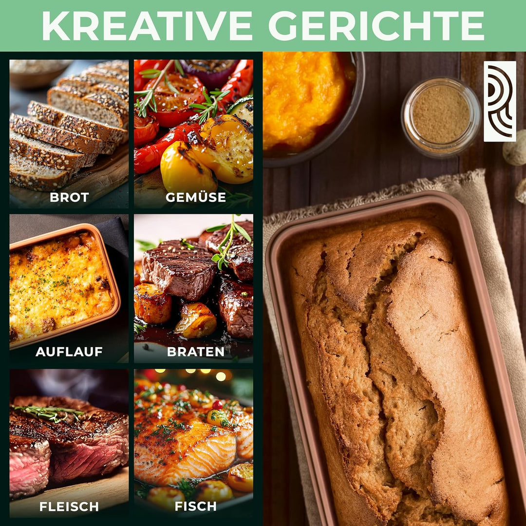 myromy® Brick Classic Signature Edition – Mini-Bräter aus Keramik – Brotbackform & Auflaufform mit k
