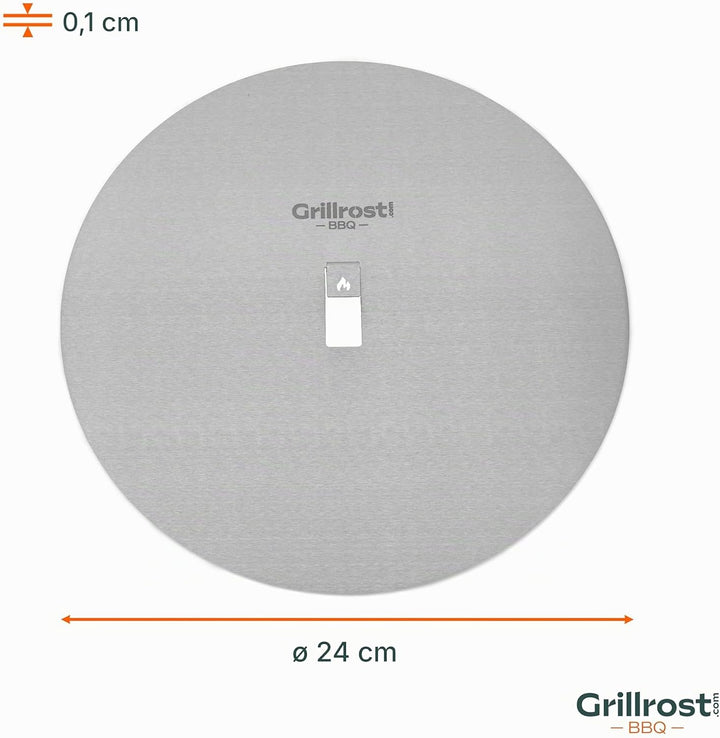 Grillrost.com Das Original Blind Slice – Edelstahlplatte für Pizza Blind Bake - Flacher Pizzaboden,