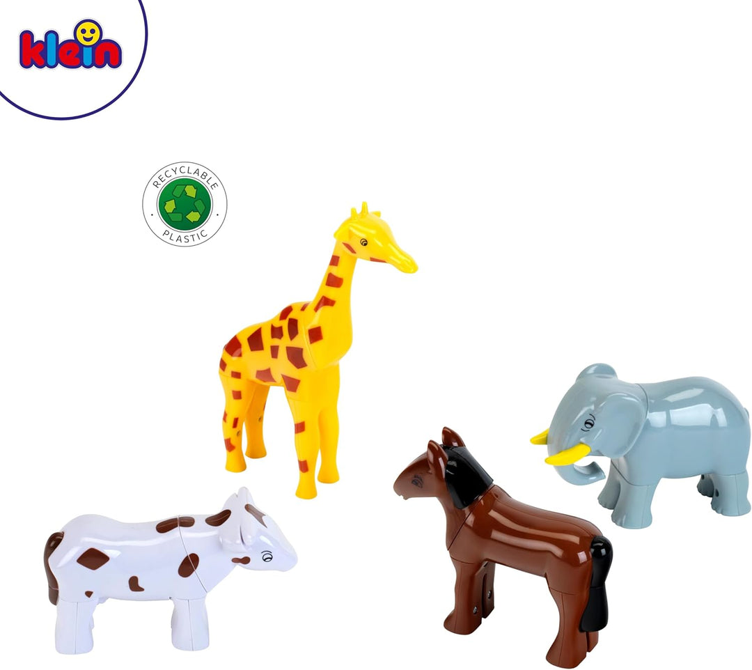 Klein Theo 71 Funny Puzzle Magnettierpuzzle im Beutel, 4 Tiere | Puzzleteile Werden mit Magneten ver