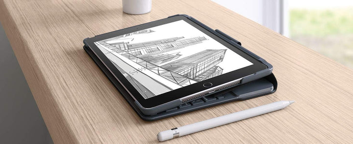 Logitech Slim Folio iPad Hülle mit Kabelloser Bluetooth Tastatur, Für’s iPad der 5. & 6. Generation