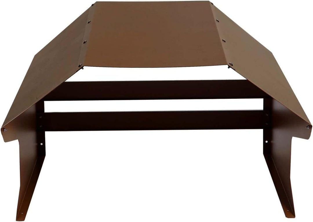 Mähroboter-Garage HWC-L43, Dach Unterstand für Rasenmäher, Metall 40x59x69cm - braun, Braun