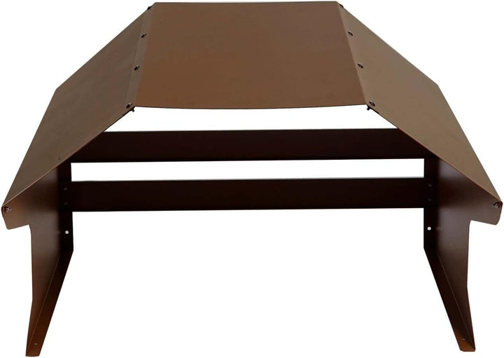 Mähroboter-Garage HWC-L43, Dach Unterstand für Rasenmäher, Metall 40x59x69cm - braun, Braun