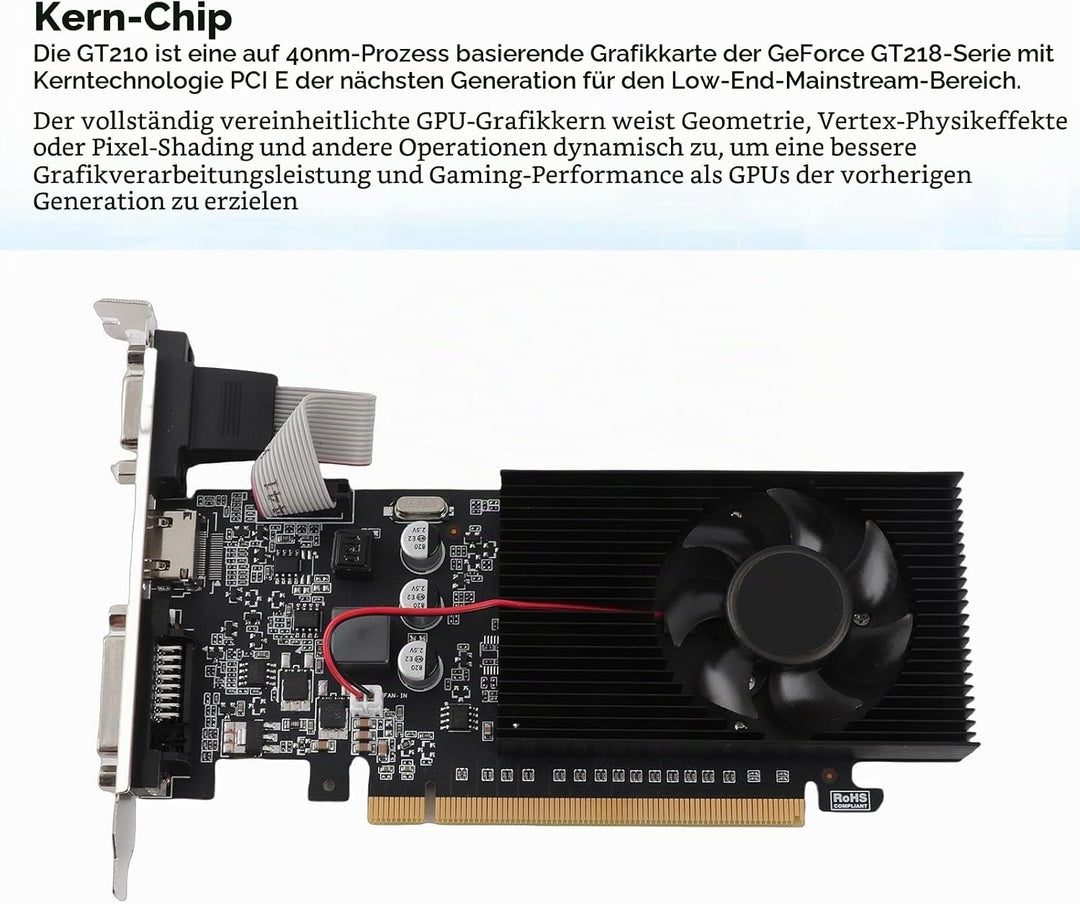 Bewinner Gaming-Grafikkarte, 1 GB DDR3 64-Bit-Grafikkarte, 589 MHz 1000 MHz 2560 X 1600 Grafikkarte,