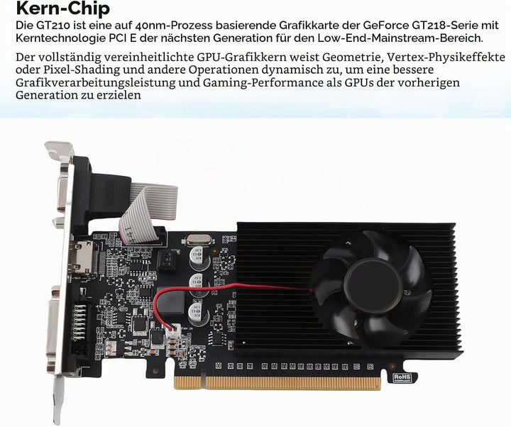 Bewinner Gaming-Grafikkarte, 1 GB DDR3 64-Bit-Grafikkarte, 589 MHz 1000 MHz 2560 X 1600 Grafikkarte,