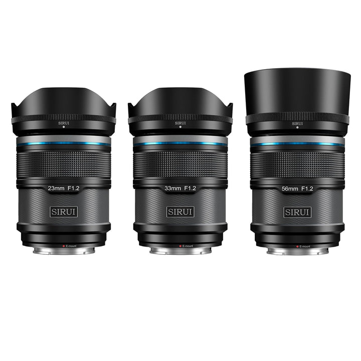 SIRUI Sniper F1.2 Autofokus-Objektiv-Set, 23 mm, 33 mm, 56 mm, Weitwinkel-APS-C Kameraobjektiv (AS-3